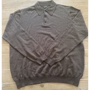 Nordstrom NWT Men's Brown Sweater 2XL XXL Extra Fine Merino Wool Pullover